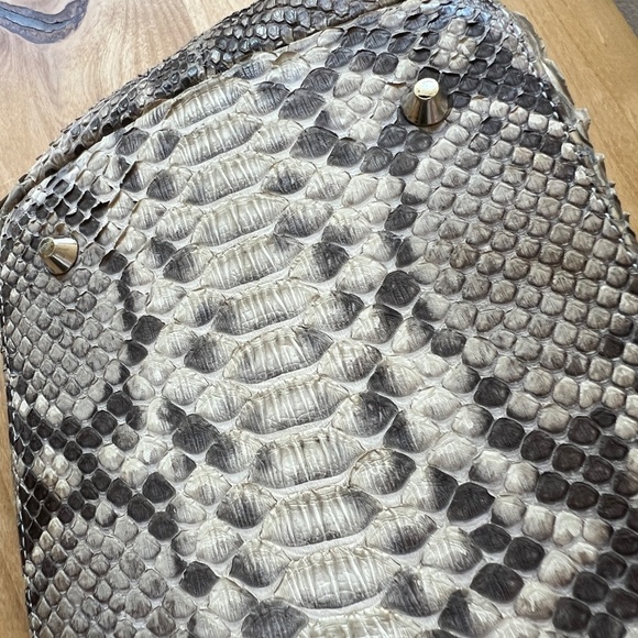 ALEXANDRA KNIGHT GENUINE PYTHON BAG XL DESIGNER EXOTIC COLLECTABLE TEXTURED LUXE - Picture 10 of 12